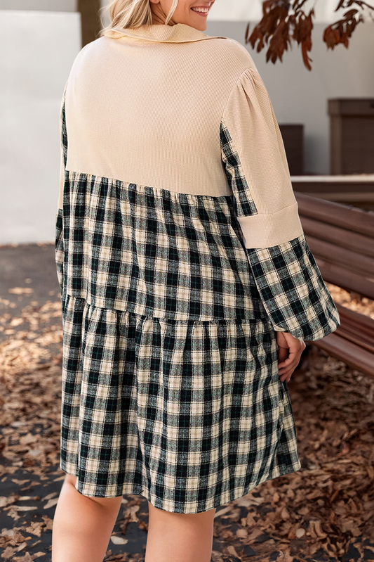 Cozy Cabin Plaid Dress - PLUS