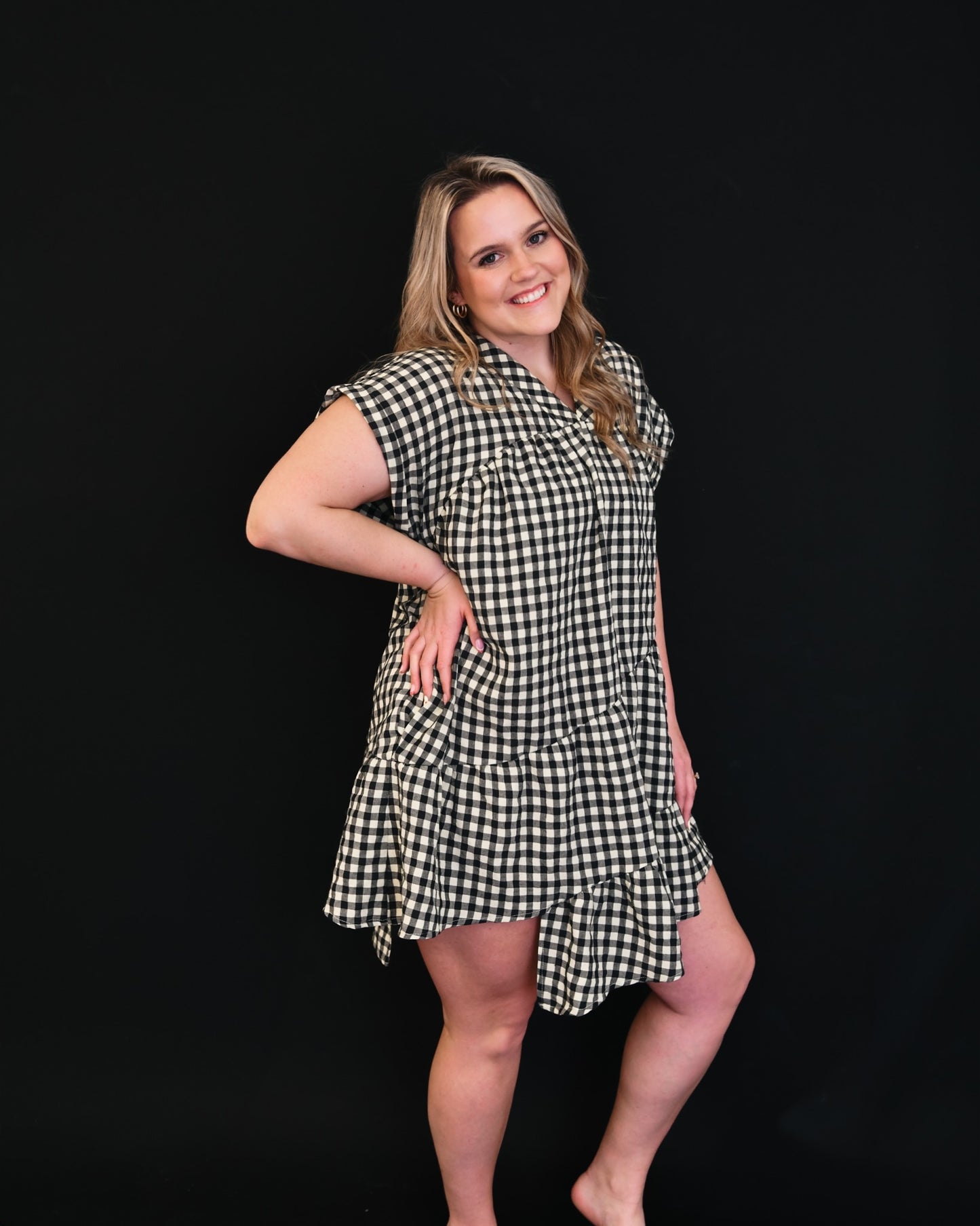 Rustic Gingham Dress - Plus Size