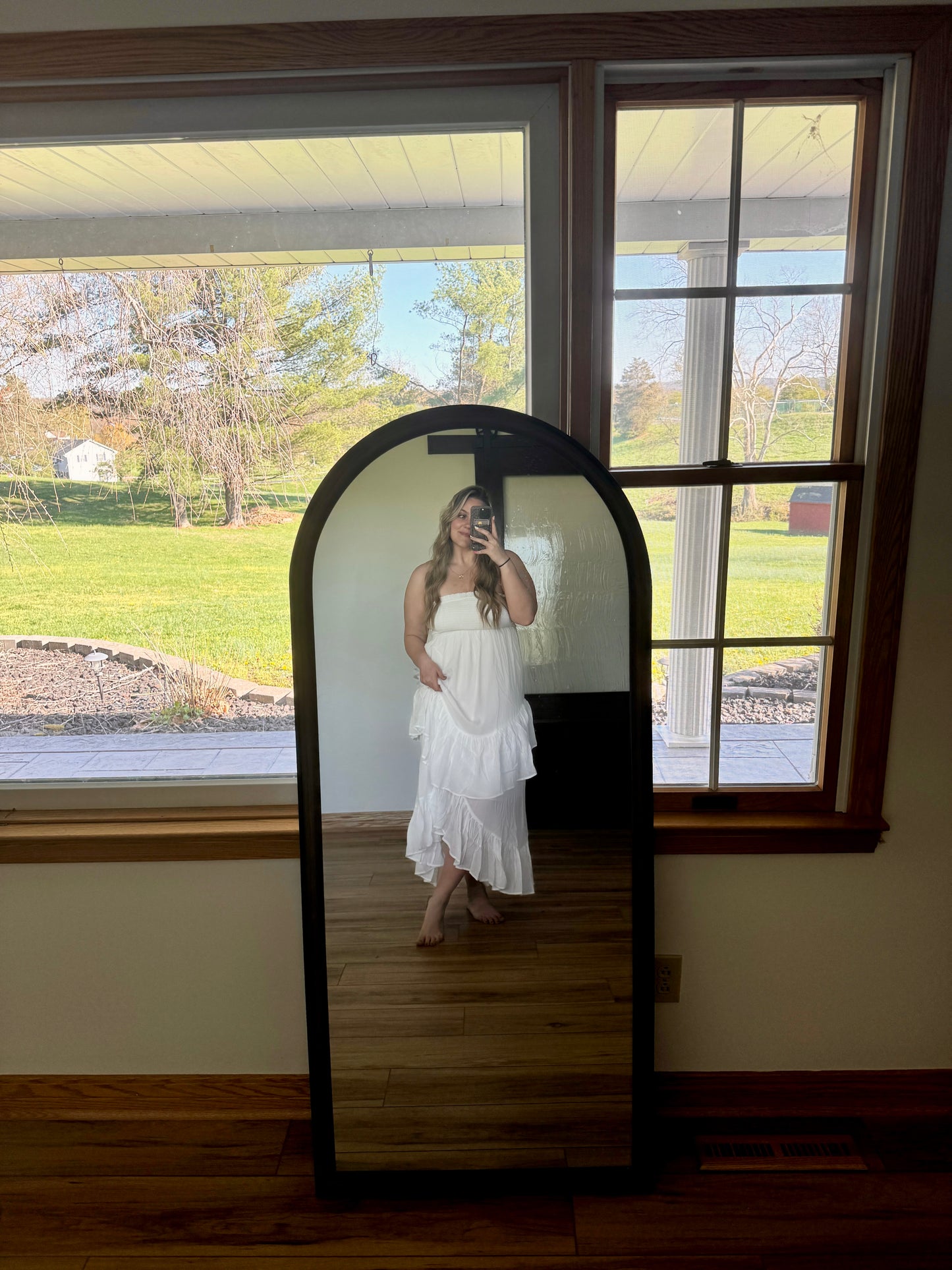 Boho Strapless Ruffle Maxi Dress