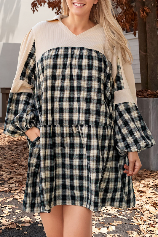 Cozy Cabin Plaid Dress - PLUS