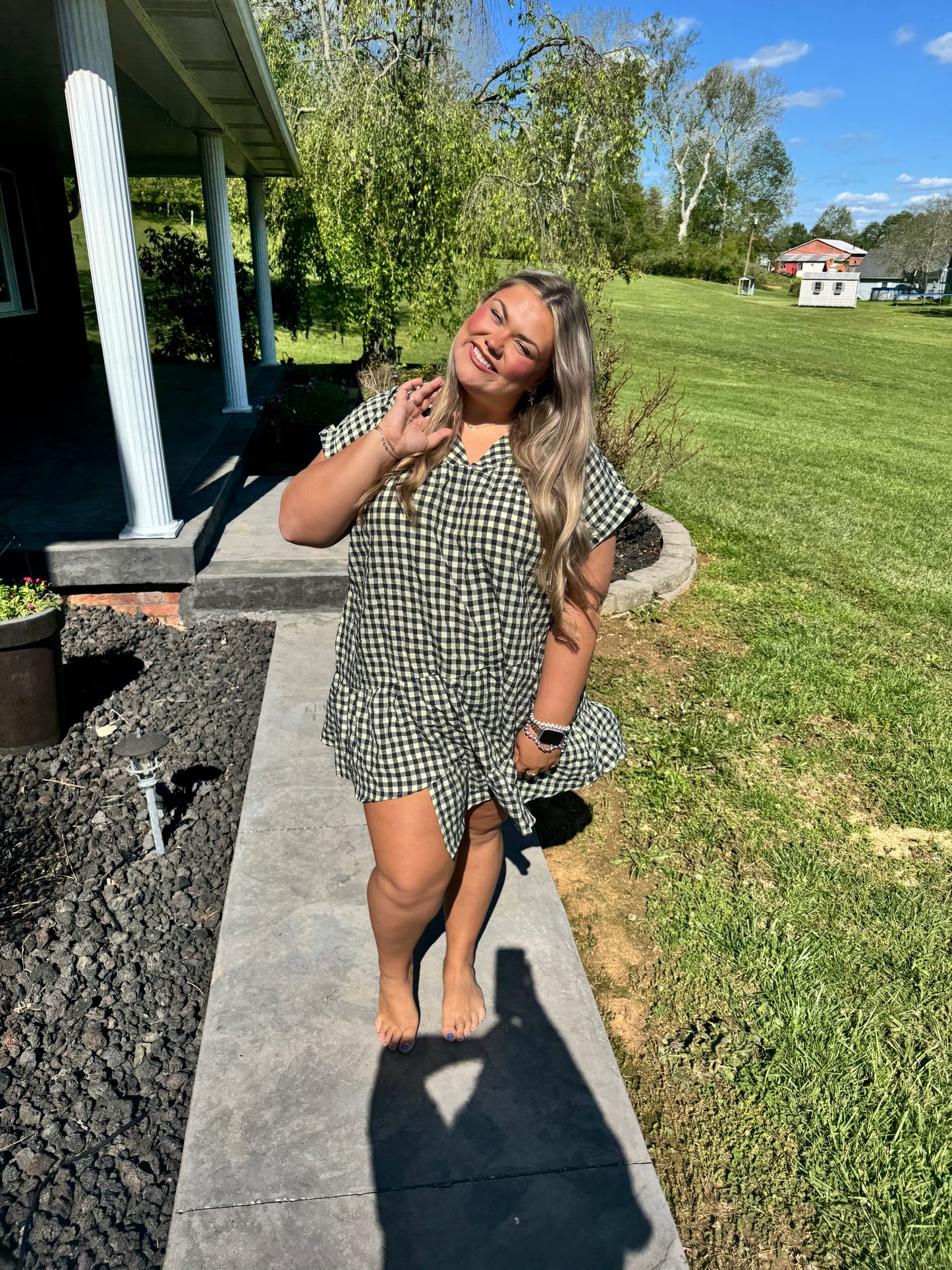 Rustic Gingham Dress - Plus Size