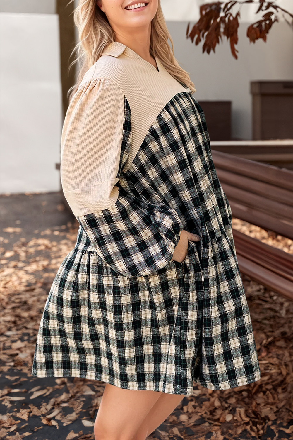 Cozy Cabin Plaid Dress - PLUS