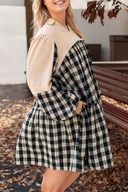 Cozy Cabin Plaid Dress - PLUS