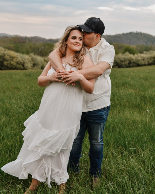 Boho Strapless Ruffle Maxi Dress